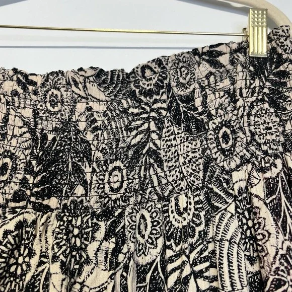 ANGIE Tropical Floral Maxi Skirt Boho Tiered Festival Womens 1X Pull On - Picture 5 of 13